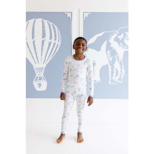 Long Sleeve Pajamas in Toile Safari