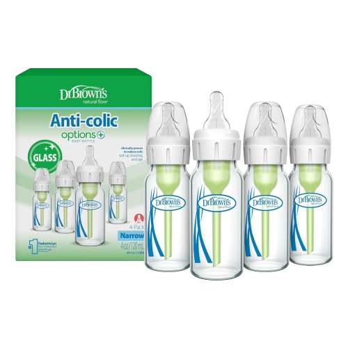 Dr. Brown'S Anti-Colic Options+ Narrow Glass Baby Bottle with Level 1 – Absolutely Cutely