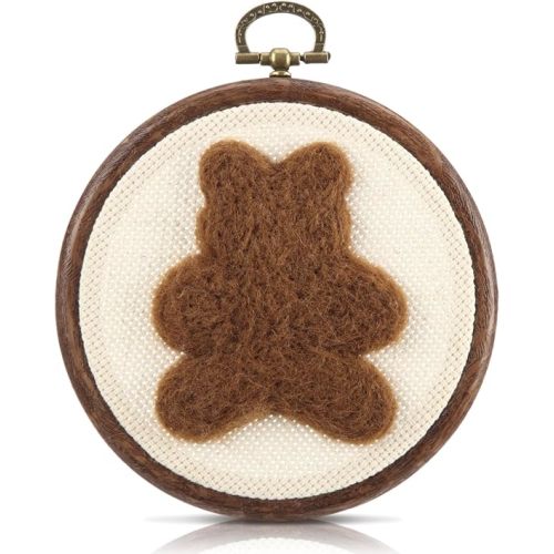 Chunful Felted Bear Nursery Wall Decor Cute Wall Art | Decorative Handmade Artwork, Vintage Nursery Gift, Bathroom Living Room Classroom Home Decoration