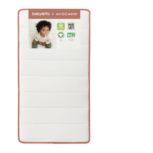Babyletto x Avocado Organic Crib Mattress, 2-Stage, Dual Design for Infants and Toddlers, Flippable, Non-Toxic, Greenguard Gold Certified, Made Safe Certified, GOTS Certified