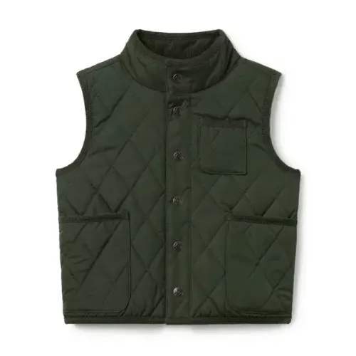 Kelp Green The Quilted Barn Vest by Janie and Jack