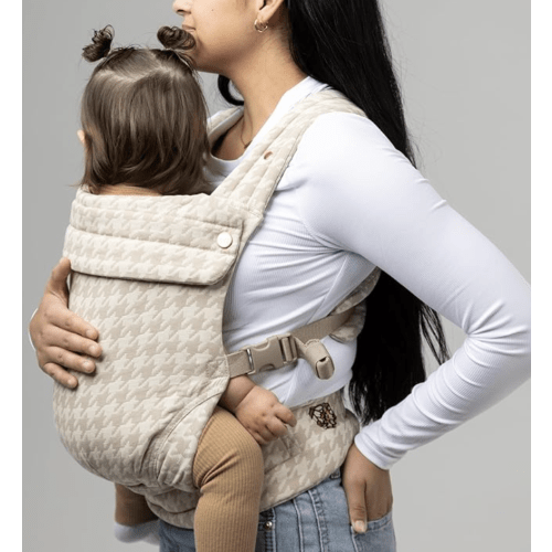 Mabē Monarch Ergonomic Baby Carrier – Premium Cotton Soft Structured Newborn to Toddler Carrier with Hip-Healthy Design, 3 Carry Positions (7-35lbs), Lightweight & Breathable, (Houndstooth)