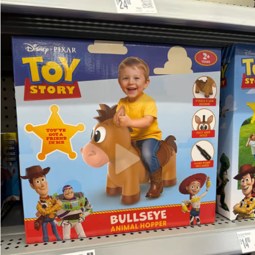 Disney Toy Story's Bullseye Inflatable Hopper, Kids and Toddlers, Pump Included, 2 Years and Up