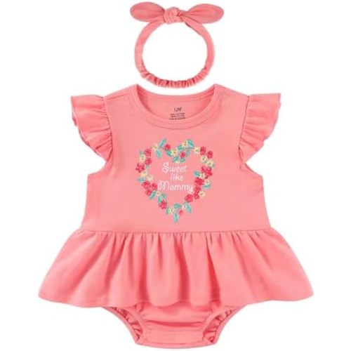 Baby Girl Clothes Summer Ruffled Sleeve Romper Dresses Infant Outfit Set
