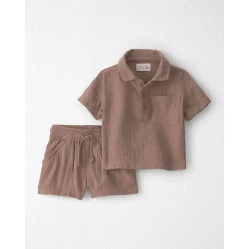 Baby Boy 2-Piece Organic Cotton Gauze Top & Short Set - Little Planet | Carter's