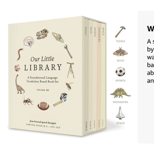 Our Little Library Vol. 3: Dinosaurs, Space, Tools, Bugs, and Sports Board Book Set for Boys & Girls (Tabitha Paige Children's Book Series)