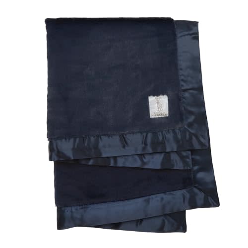 Little Giraffe Baby Blanket - Luxe Soft Blanket with Satin Trim - Baby Stroller Blanket - Newborn Baby Essentials & Baby Gifts - 29"x35" - Midnight