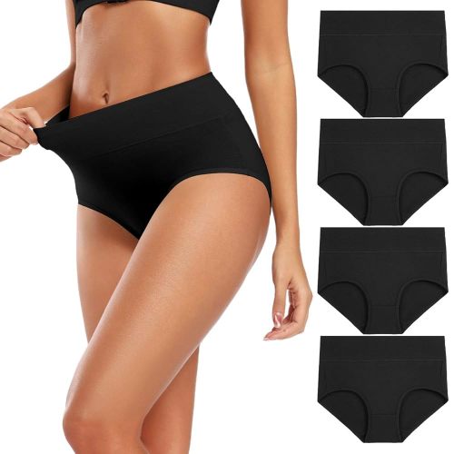 Molasus Women's Cotton Underwear High Waisted Full Coverage Ladies Panties (Regular & Plus Size)
