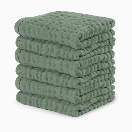 6-Layer Muslin Baby Washcloths Set - Fern