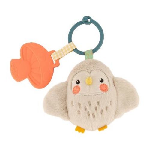 Infantino Mini Plushy Pal & Teether - Owl: Sensory Development, Baby Learning Toy