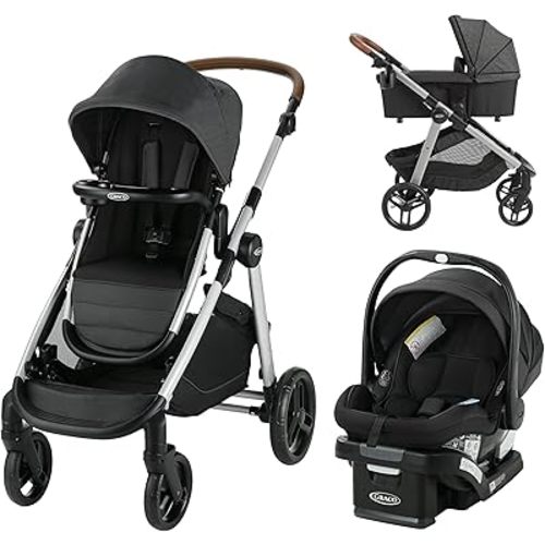 Graco Modes Nest2Grow Travel System, Baby Stroller and Car Seat Combo with SnugRide 35 Lite Elite Infant Car Seat, Rear-Facing from 1.8-16 kg (4-35 lb), Riordan