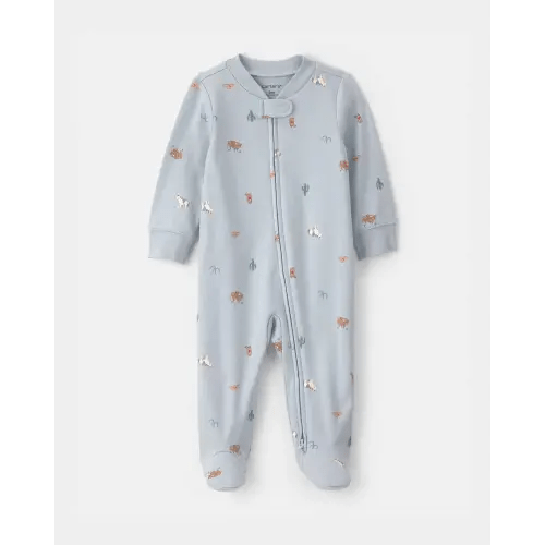 Baby Western Snug Fit Sleep & Play Pajamas - Blue | Carter's