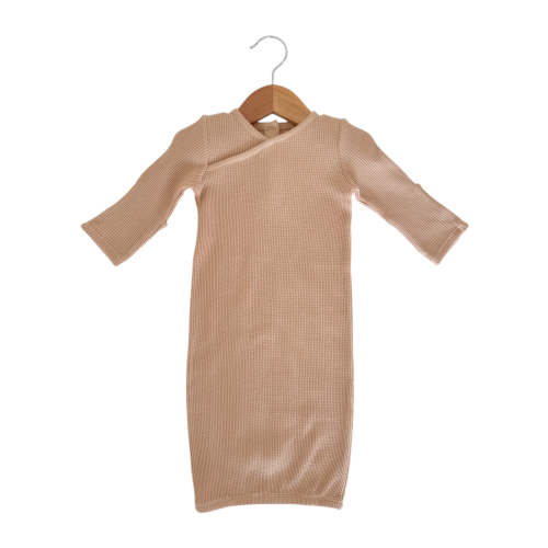Organic Waffle Gown, Tan