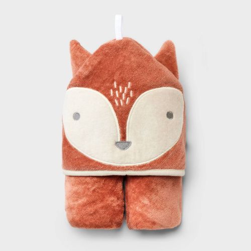 Baby Hooded Towel - Cloud Island™ Brown: Cotton Terry, Fox Animal Pattern, 30"x30", Machine Washable