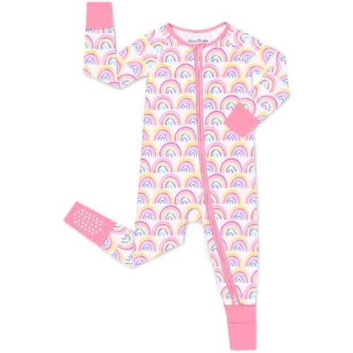 babee Reshinee Bamboo Viscose Baby Footie Pajama, Zipper Pajamas for Baby Boys & Baby Girls 0-24M