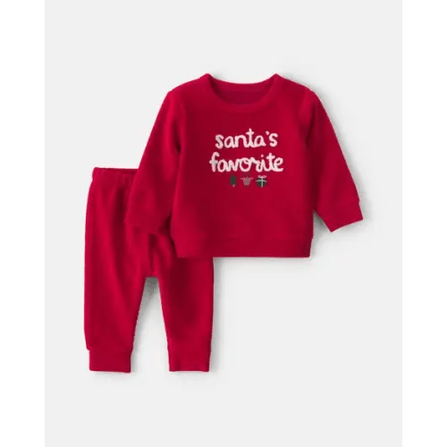 Baby 2-Piece 'Santa's Favorite' Long-Sleeve Top & Pant Set - Red | Carter's