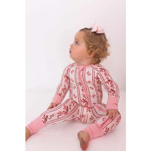 Vintage Love Zipper Romper - Poppyseed Kids