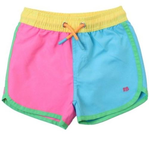 RuggedButts Baby Boys UPF50+ Dolphin Hem Swim Trunks - Neon Color Block, 6-12m