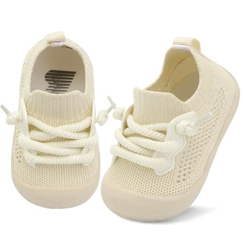 BARERUN Baby Shoes Baby First Walking Shoes Infant Sneakers Wide Barefoot Slip on Soft Sole Boys Girls Crib Shoe Toddler Breathable Lightweight House Socks
