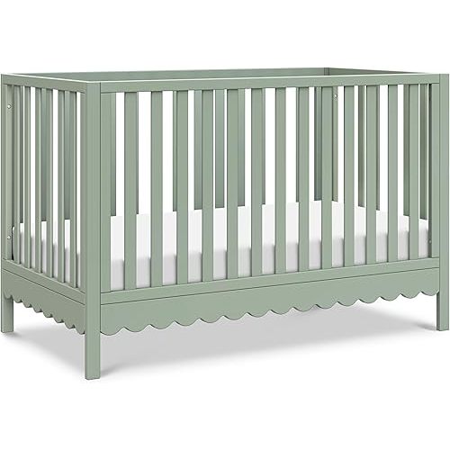 Davinci Sammy Scallop 4-in-1 Convertible Baby Crib, Light Sage