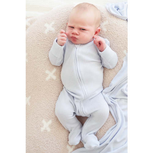 All Bamboo Waffle Zipper Footies