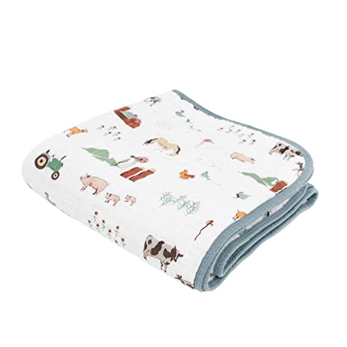 Little Unicorn Original Premium Cotton Quilt | Multi-Layered & Extra-Soft Muslin Fabric |for Babies & Toddlers (Farmyard)
