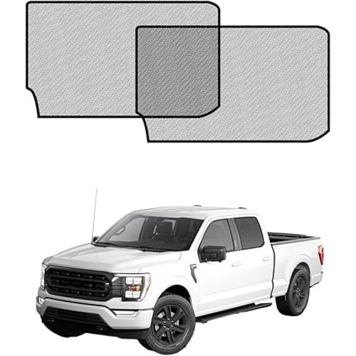 Car Window Shades for Ford F-150 (2021–2025), 2-Pack Rear Window Sun Shades for Baby – Breathable Mesh, UV & Heat Blocker, Privacy Protection for Camping, Travel, Sleep & Nursing