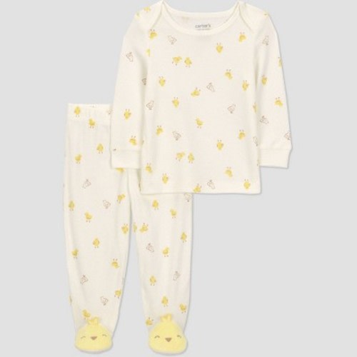Carter's Just One you® Baby 2pc Easter Chicks Footed Set - Ivory/Yellow 6M