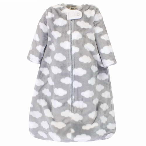 Hudson Baby Infant Plush Sleeping Bag, Sack, Blanket, Gray Clouds, 0-6 Months