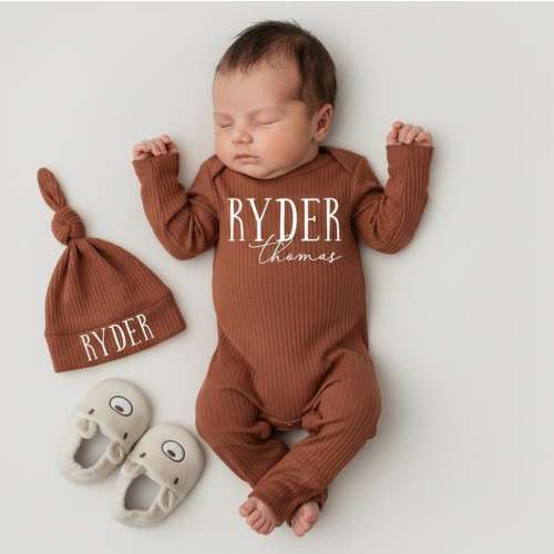 Baby Coming Home Outfit, Personalized Baby Gift, Baby Boy Hospital Announcement, Newborn Name Outfit, Baby Name Outfit for Hospital