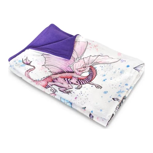 Fantasy Theme Baby Blanket | Unicorn Dragon Fairy Phoenix