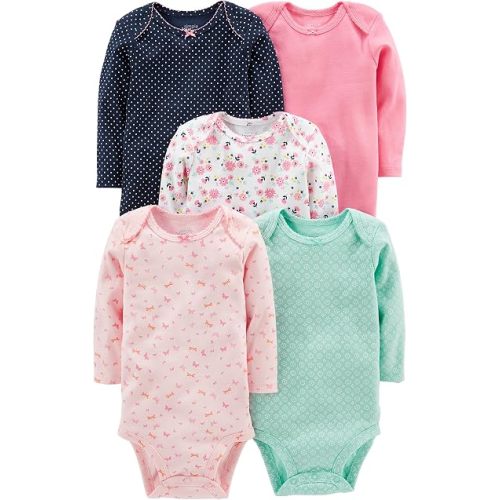 Simple Joys by Carter's Baby Girls 5-pack Long-sleeve Bodysuit