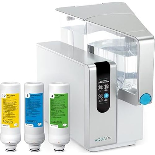 AquaTru Classic Countertop Water Purifier | Certified 4-Stage Reverse Osmosis System Removes 84 Contaminants Including Forever Chemicals, Lead, Fluoride & Microplastics | No Plumbing Required