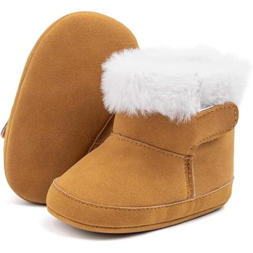 Meckior Baby Girls Cowboy Tassel Boots Side Zipper Moccasins Soft Bottom Non-Slip Toddler Shoe