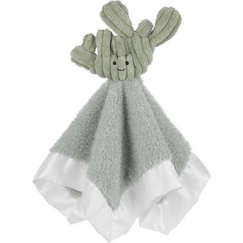 Apricot Lamb Cactus Blanket Soft Loveys for Babies, Security Blanket for Baby Boy and Girl, Infant and Toddlers 13.8x13.8 Inches