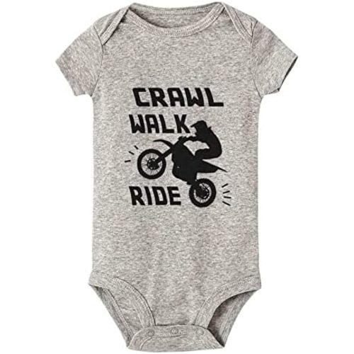 Crawl Walk Ride Dirtbike Toddler Rompers Baby Boy Girl Bodysuit Long Sleeve