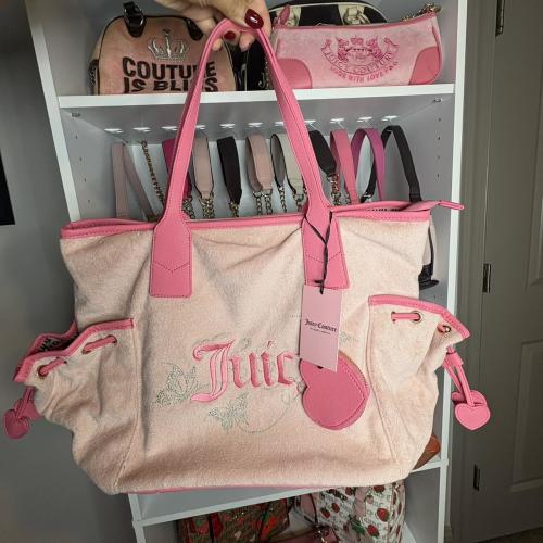 Juicy Couture pink velour tote bag #y2kfashion