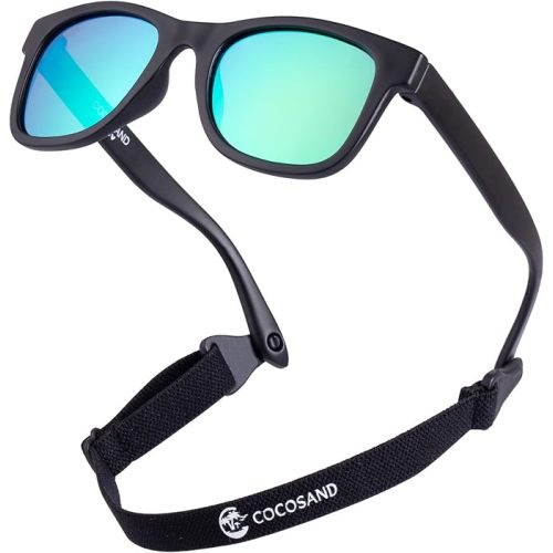 COCOSAND Flexible Polarized Baby Sunglasses with Strap UV Protection for Toddler Infant Girl Boy Age 0-24 Months