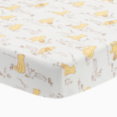 Lambs & Ivy Cotton Fitted Crib Sheet - Storytime Pooh