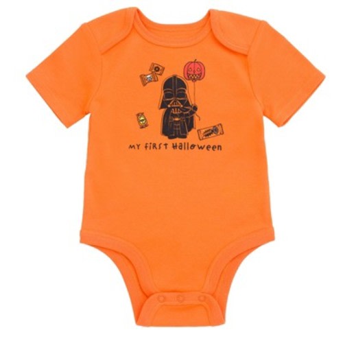 STAR WARS Star Wars Darth Vader Halloween Newborn Baby Boys Bodysuit Orange 6-9 Months