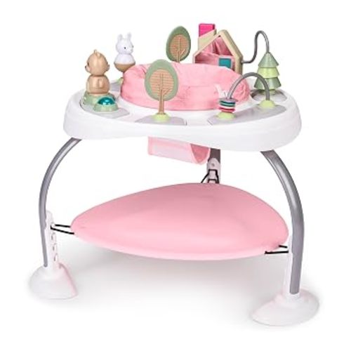 Ingenuity Spring & Sprout 2-in-1 Baby Activity Center Jumper and Table with Infant Toys - Ages 6 Months +, First Forest