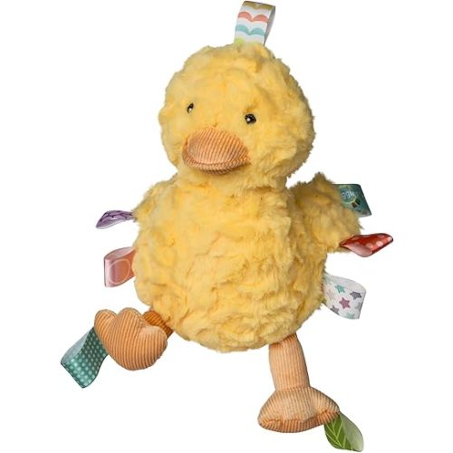 Taggies Stuffed Animal Huggable Plush Soft Toy with Sensory Tags, 10-Inches, Yellow Dunkin Duck
