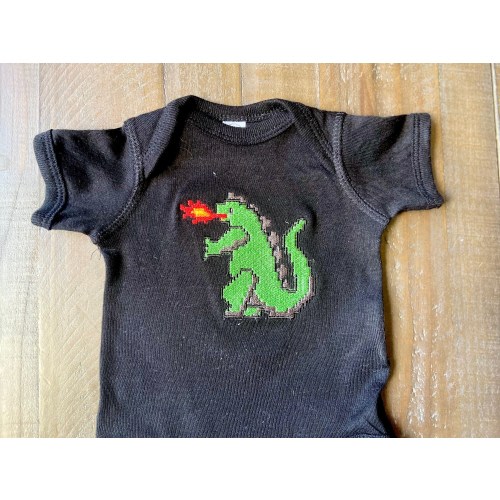 8-Bit Godzilla Baby Bodysuit: Retro Gamer Style