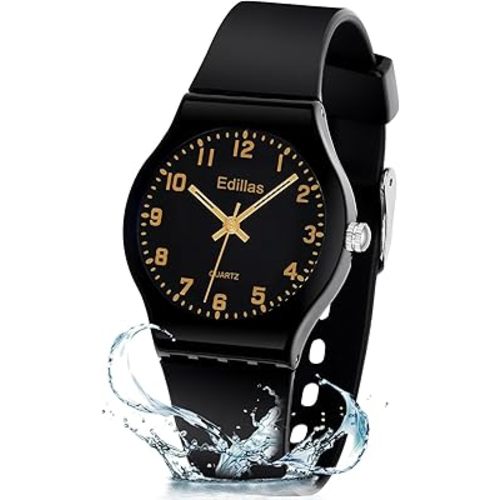 Edillas Kids Teens Watch Analog Girls Boys, Waterproof Stylish Watch for Children,Students with Soft Silicone Strap for Kids Teens 4-16 Years Old
