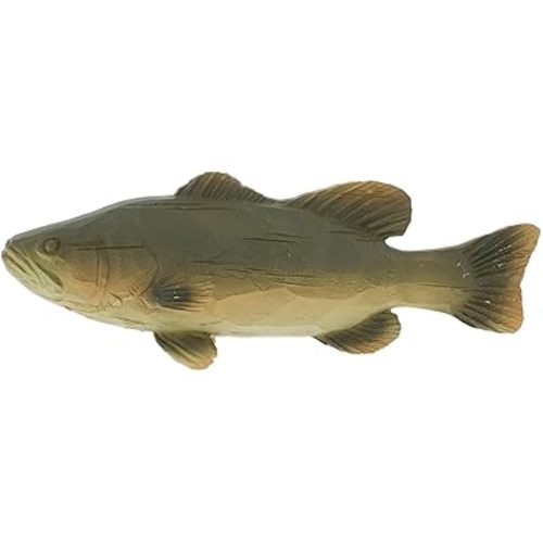 The Bridge Collection Wildlife Inspired Bass Figurine - Rustic Fishing Decor Accent - Lake Cabin Style Shelf Ornament with Realistic Carved Detail