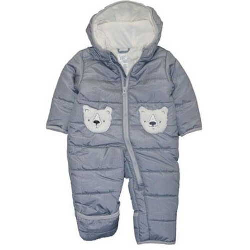 Carter's Baby Boys' Bear Cozy Snowsuit Pram, Heather Gray, 3-6 Months