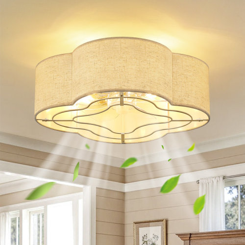 Latitude Run® 19.3'' Boho Caged Ceiling Fan with Fabric Shades, Light Kit and Remote Control & Reviews | Wayfair