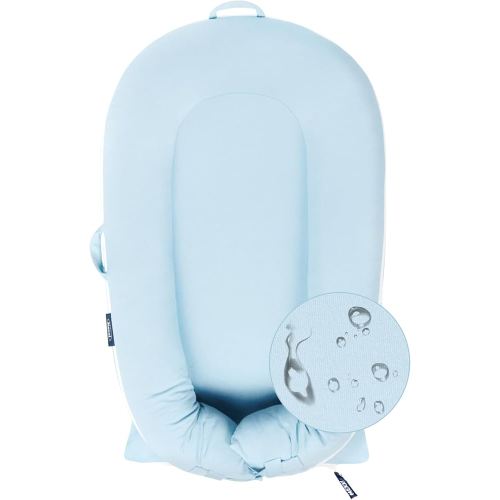 Organic Replacement Cover with Waterproof Pad | Premium Quality Spare Cover Certified Organic Cotton | Protects Against leaks | [Fits Dockatot Deluxe + Docks] (Cover Only) (Baby Blue)