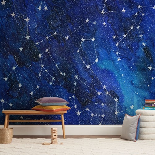 Constellations Children's Wall Mural by Alexandra Dzh