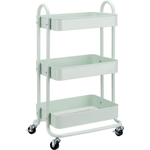 Amazon Basics 3-Tier Metal Rolling Utility or Kitchen Cart - Mint Green
